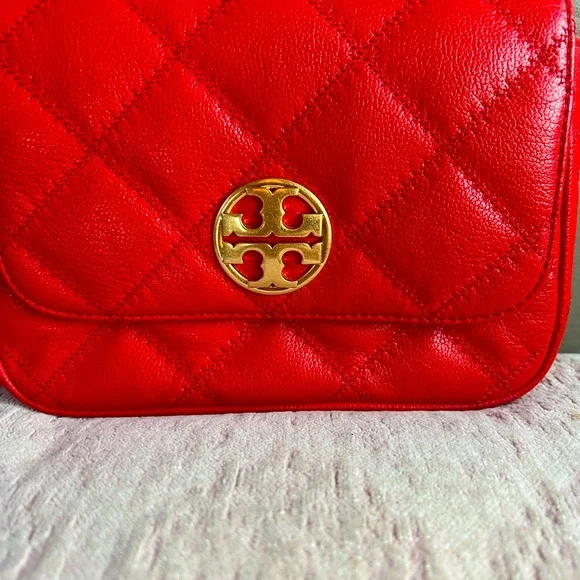 Tory Burch Red Quilted Leather Mini Handbag - Picture 5 of 8